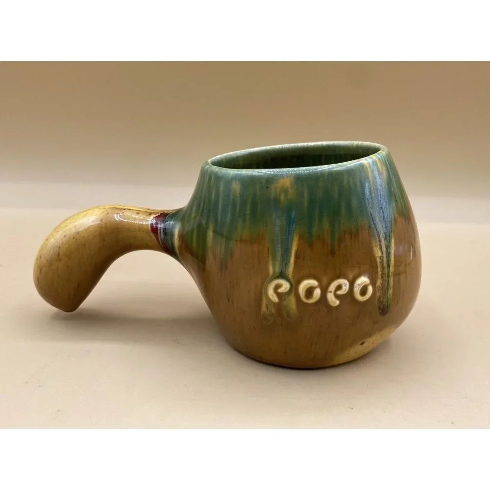 Vintage Popo Galsini Pasadena Gourdware Rare Tiki Mug Gourd Shaped 1950's